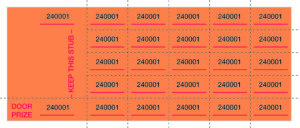 Chinese Auction Tickets - Orange - 500 Count