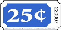 Roll Ticket - 25¢ - Blue - 2000ct Roll