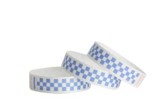 Tyvek® Wristbands -- Checkerboard - Blue