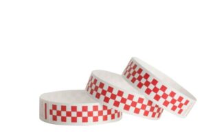 Tyvek® Wristbands -- Checkerboard - Red