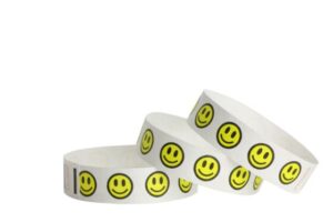 Tyvek® Wristbands -- Smiley Faces - Yellow