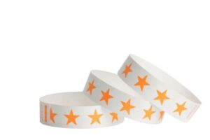 Tyvek® Wristbands -- Stars - Day Glo Orange