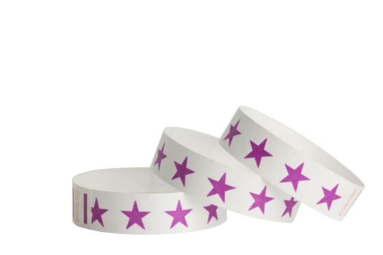 Tyvek® Wristbands -- Stars - Purple