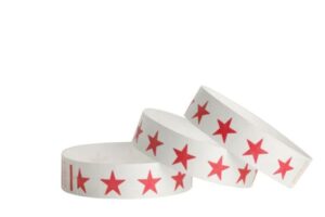 Tyvek® Wristbands -- Stars - Security Ink - Red