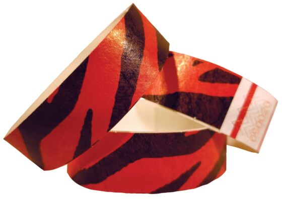 Tyvek® Wristbands - Zebra - Black & Red