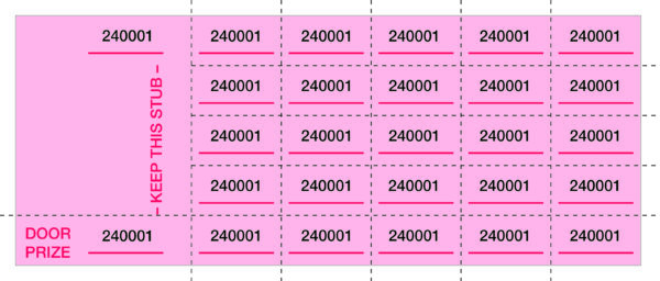 Chinese Auction Tickets - Pink - 500 Count
