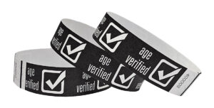 Tyvek® Wristbands - Age Verified - Black