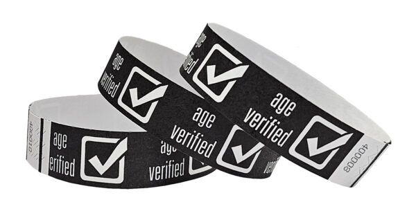 Tyvek® Wristbands - Age Verified - Black