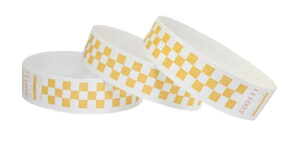 Tyvek® Wristbands - Checkerboard - Yellow